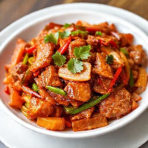 ผัดพริกเผาหมูกรอบ (แบบดั้งเดิม)