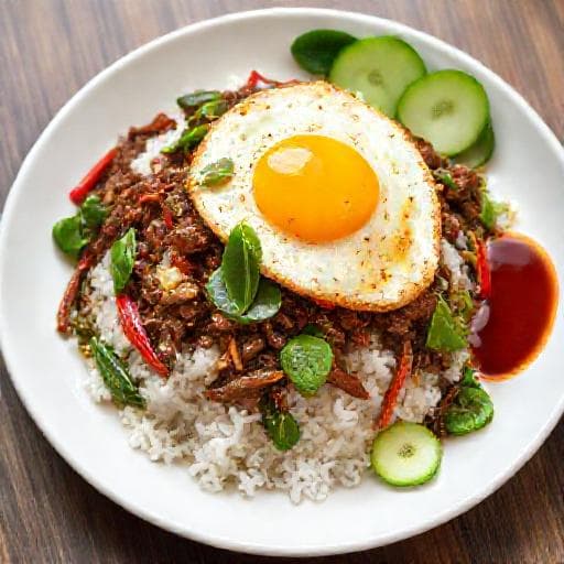 ผัดกะเพราเนื้อสับแบบดั้งเดิม