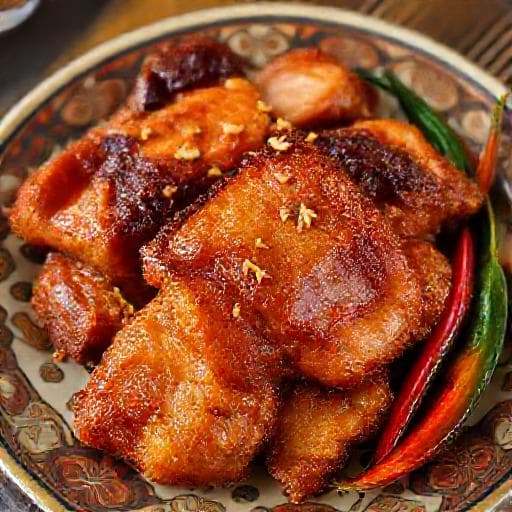หมูแดดเดียวทอดน้ำปลา