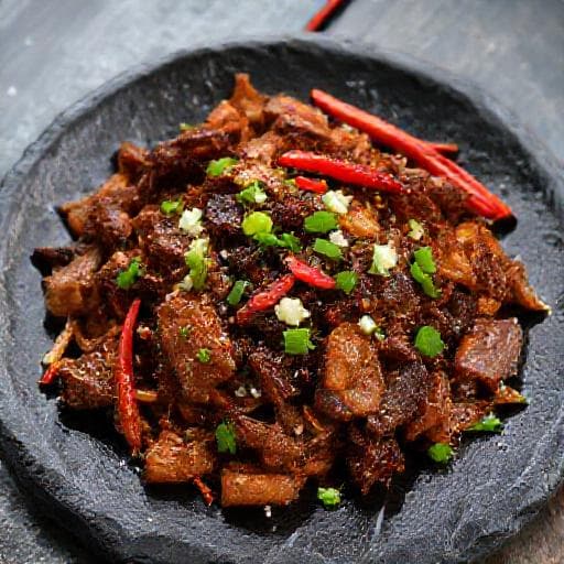 เนื้อแดดเดียวผัดพริกเกลือ