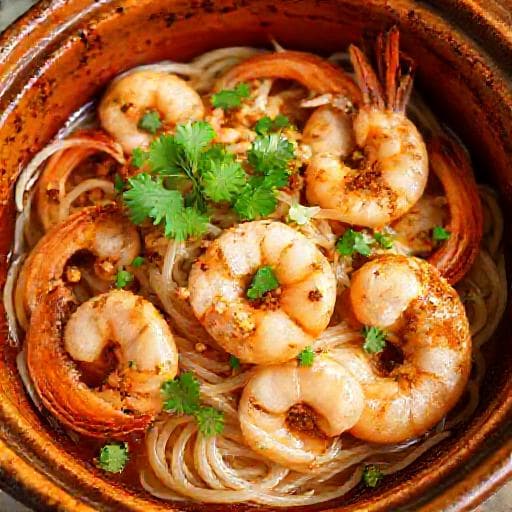กุ้งกระเทียมอบวุ้นเส้น