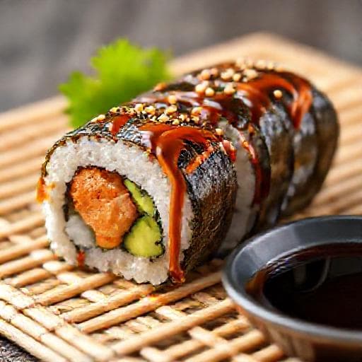 ซูชิแซลมอนย่างซอสเทริยากิ