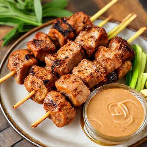 หมูสะเต๊ะเสียบตะไคร้