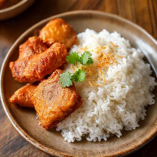 ข้าวเหนียวหมูทอด (สูตรดั้งเดิม)