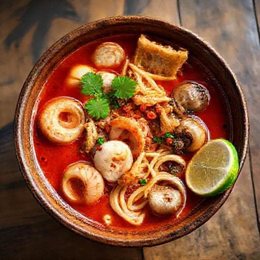 ก๋วยเตี๋ยวต้มยำทะเลกากหมู