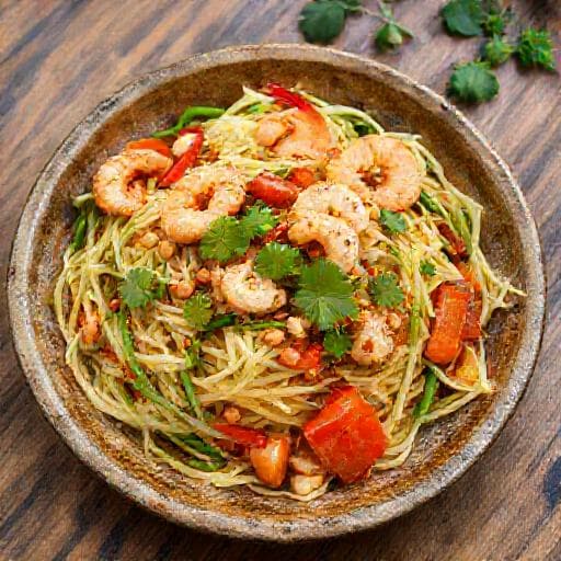 ส้มตำปูปลาร้า กุ้งสด