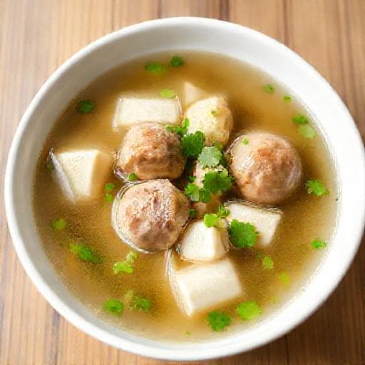 แกงจืดเต้าหู้หมูสับ (สูตรเร่งด่วน)