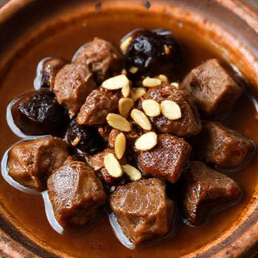 طاجين اللحم بالبرقوق السريع