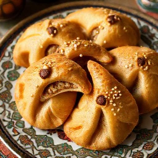كعب الغزال بالسمسم واللوز