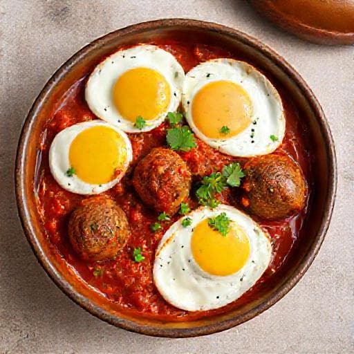 طاجين كفتة بالبيض سريع