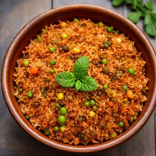رز مبكبكة بالخضروات والعدس (نباتي)