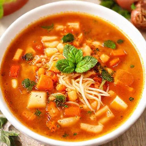 شربة ليبية سريعة بالخضروات