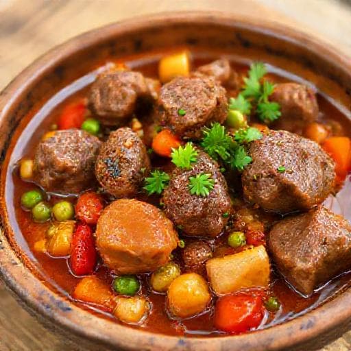 صالونة لحم سريعة بالخضار