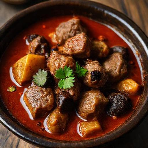صالونة لحم بالليمون الأسود والبهارات الحارة