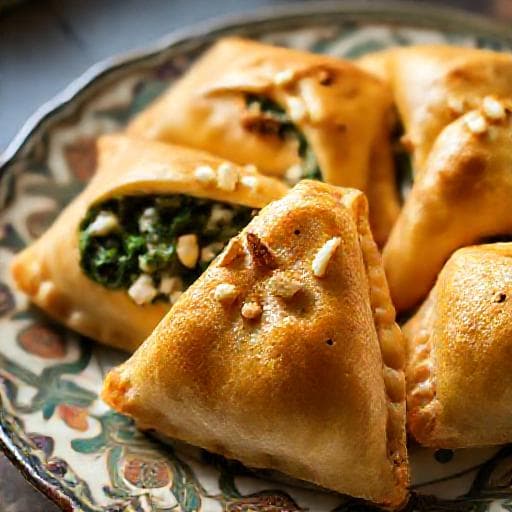فطاير سبانخ بالجبنة والصنوبر