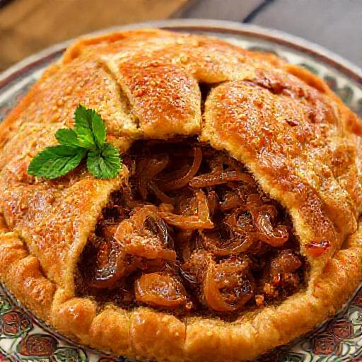 كبة بالصينية باللحم المفروم والبصل المكرمل