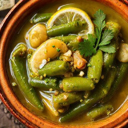 يخنة البامية بالليمون والثوم (طريقة شامية)