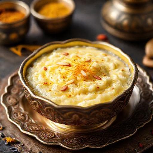 أرز بحليب بالزعفران والهيل