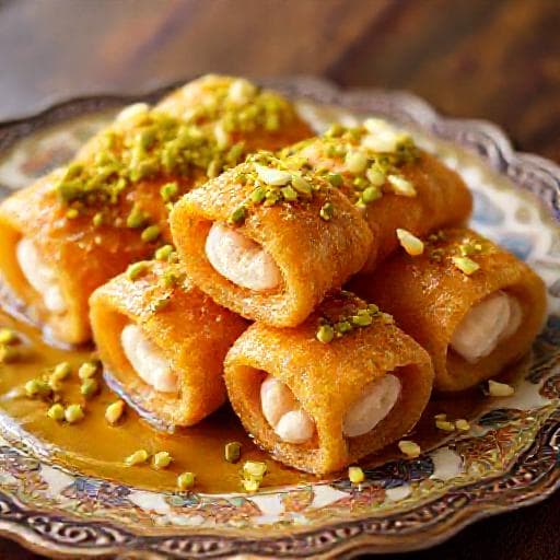 زنود الست بالقشطة والفستق الحلبي (مُحسّنة)