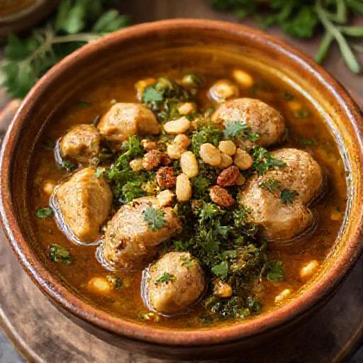 ملوخية بالدجاج مع الكزبرة والثوم (طريقة شامية)