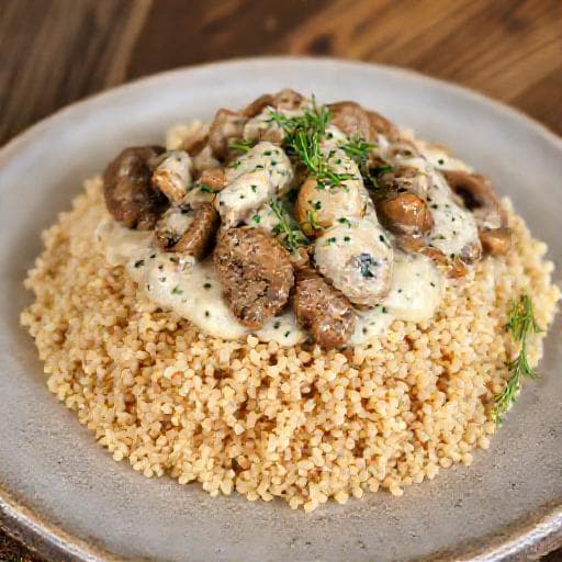 Μοσχάρι Stroganoff με Πλιγούρι