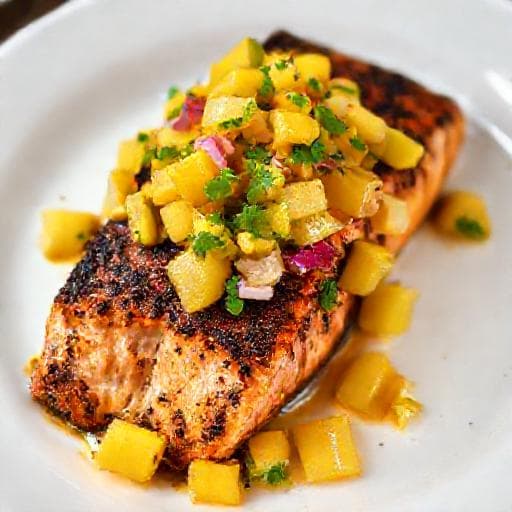 Spicy Blackened Salmon with Mango Salsa