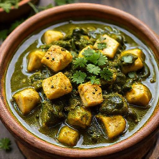 Palak Paneer with Mustard Greens