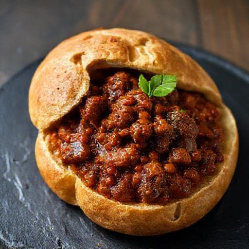 Spicy Lamb and Lentil Bunny Chow