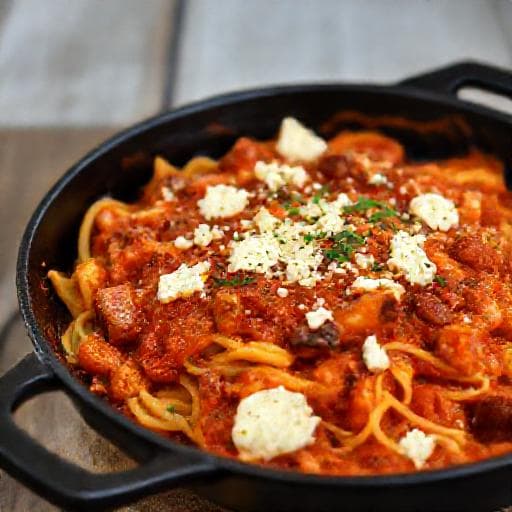 Spicy 'Nduja Baked Feta Pasta