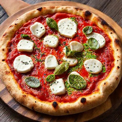 Margherita Pizza with Buffalo Mozzarella and Pesto
