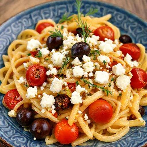 Aegean-Inspired Turkish Pasta with Feta and Olives