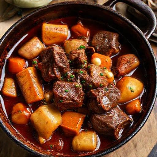 Beef Bourguignon with Root Vegetables