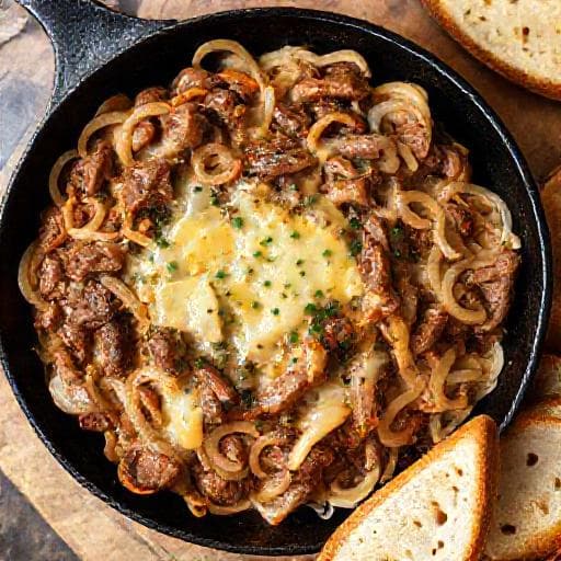 Quick Philly Cheesesteak Skillet