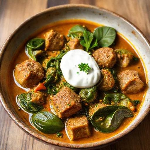 Quick Lamb and Spinach Curry
