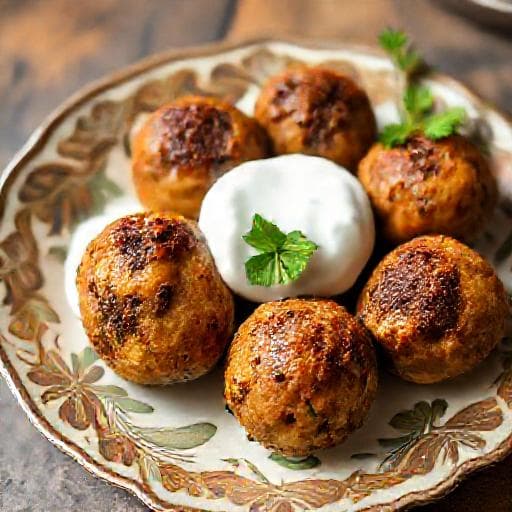 Spiced Lamb Kofta with Yogurt Sauce