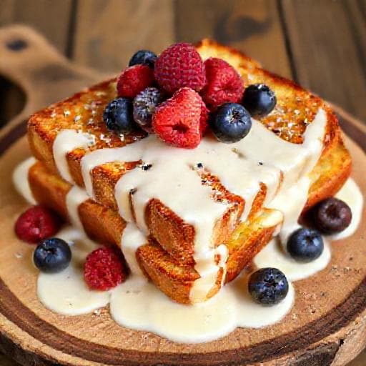 Brioche French Toast with Crème Anglaise and Berries