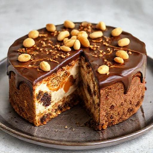 Γρήγορη Τούρτα Snickers (Χωρίς Ψήσιμο)