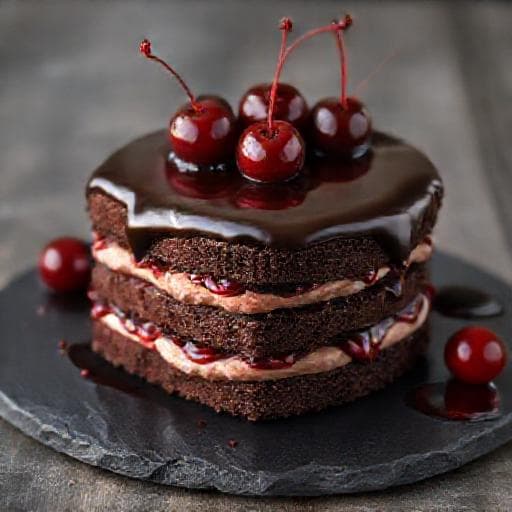 Τούρτα Black Forest με Σοκολατένια Μους και Σάλτσα Κερασιών