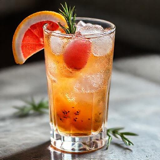 Espresso Tonic με Ροζ Γκρέιπφρουτ και Δεντρολίβανο