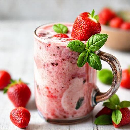 Ενισχυμένο Smoothie Φράουλας-Γιαουρτιού με Βασιλικό