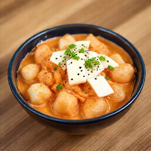 Τεοκμπόκι με Κρέμα και Τυρί (Rosé Tteokbokki)