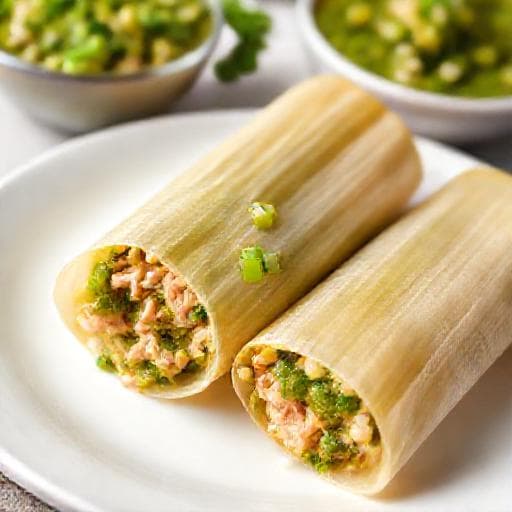 Tamales de Pollo Express con Salsa Verde