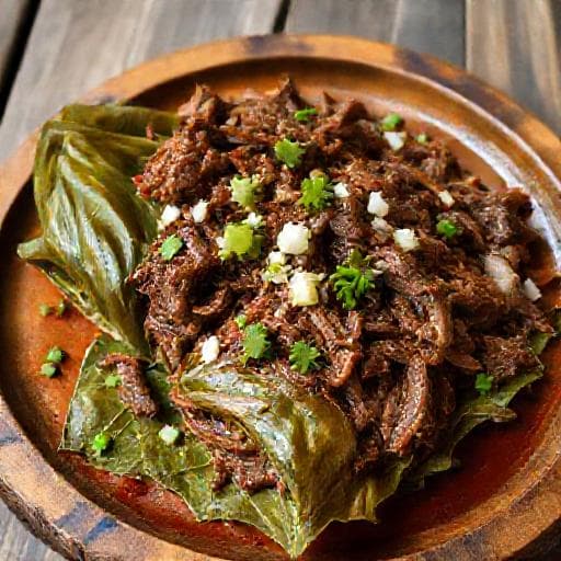 Barbacoa de Res Estilo Hidalgo con Penca de Maguey