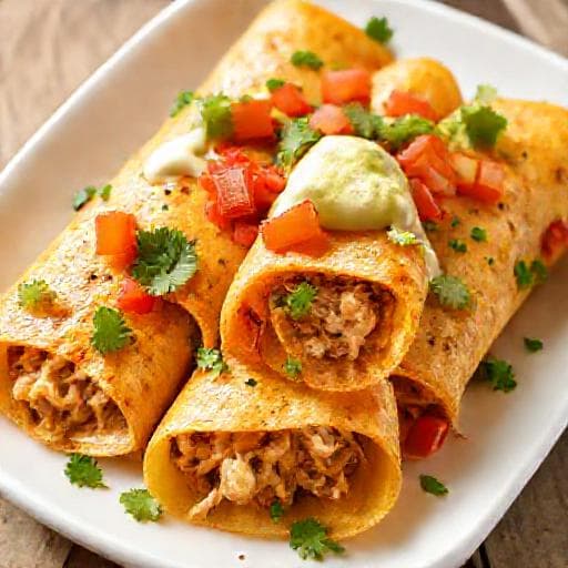 Flautas de Pollo Rápidas al Horno