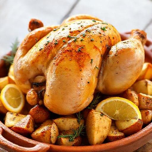 Pollo al Horno con Patatas y Limón con Hierbas