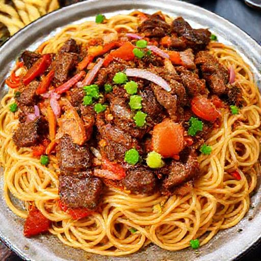 Lomo Saltado con Tallarines (Chifa Style)