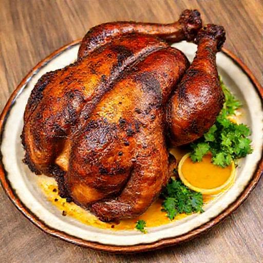 Pollo a la Brasa con Salsa de Cilantro y Ají Amarillo