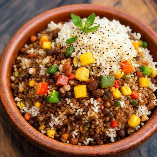 Arroz Tapado con Lentejas y Verduras (Vegetariano)