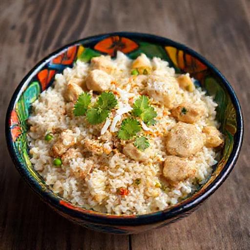 Arroz con Pollo y Coco Estilo Caribeño