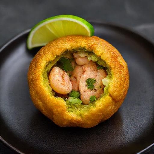 Bolón de Verde con Camarones y Cilantro